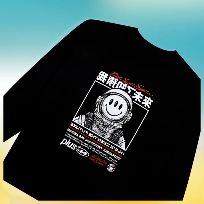 Plus44 World Store Merch Marina Spaceport Ls Tee Black