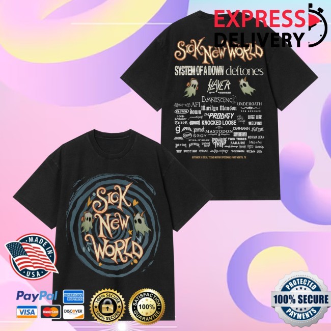 Sick New World Merch Store Ghost Spiral Lineup Tee