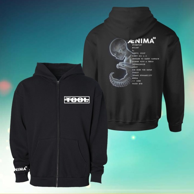Tool Merch Store Ænima30 Tracklist Oversized Zip Hoodie